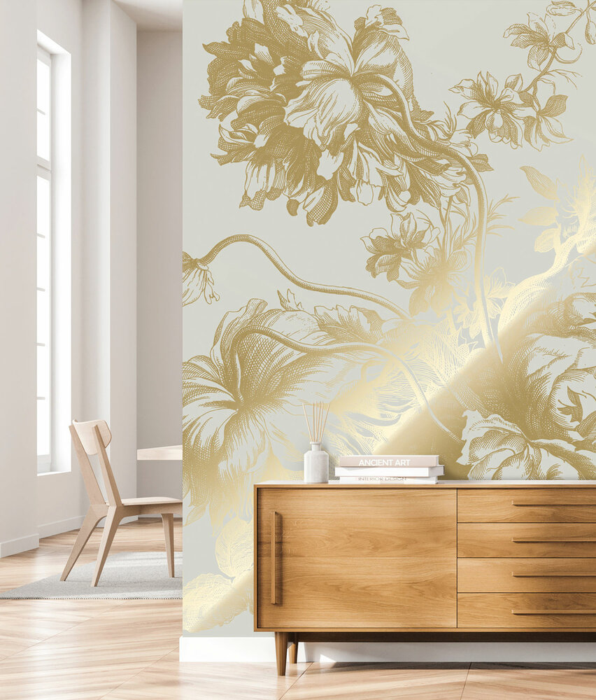 KEK Gold metallic Engraved flowers MW-118 (Free Glue Included!)