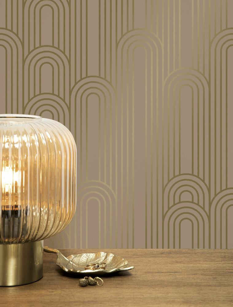 KEK Golden Lines wallpaper nude/gold (2 sheets) MW-089 (Free Glue Included!)