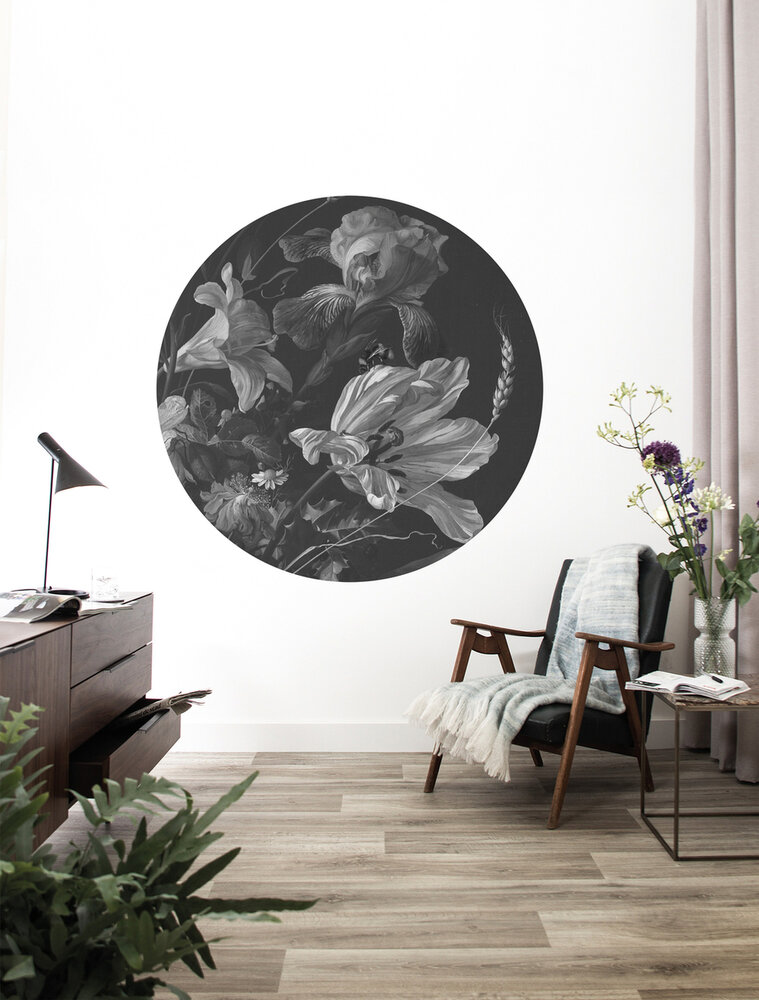 KEK Wallpaper Circle Small Golden Age Flowers SC-010 (Free Glue Included!)