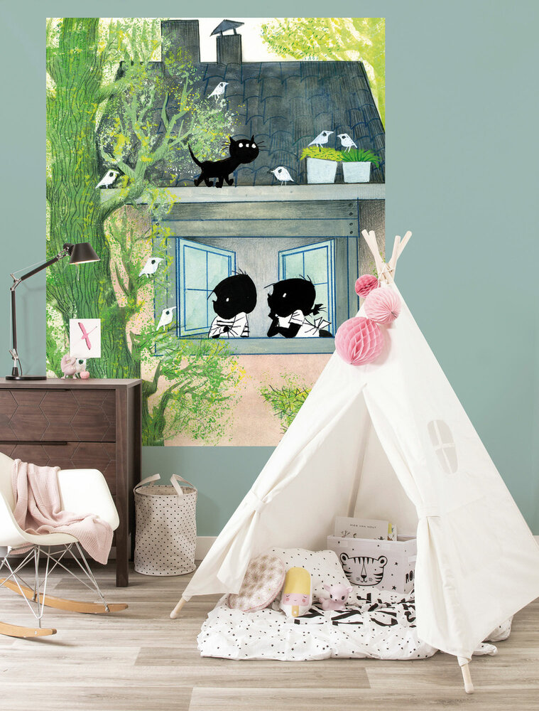 KEK Wallpaper Panel Jip &amp; Janneke Birds PA-040 (Free Glue Included!)