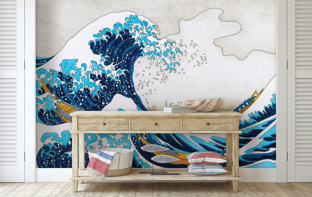 De Grote Golf bij Kanagawa Fotobehang 15092