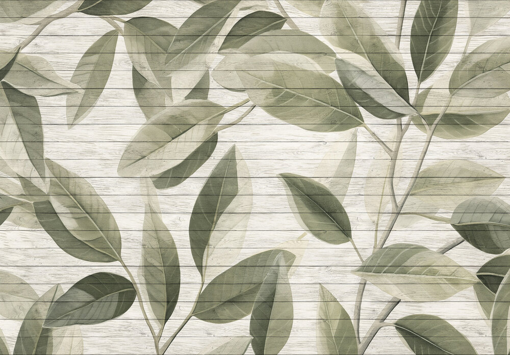 Planten Houtenplanken Fotobehang 15303