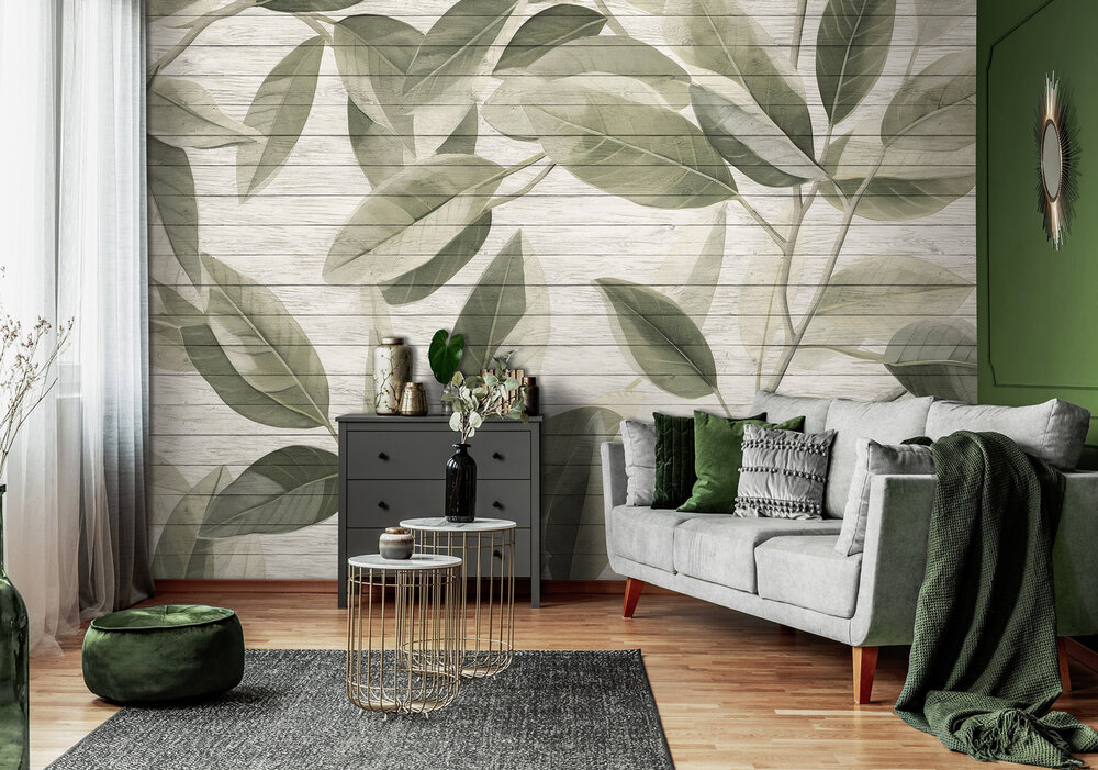 Planten Houtenplanken Fotobehang 15303