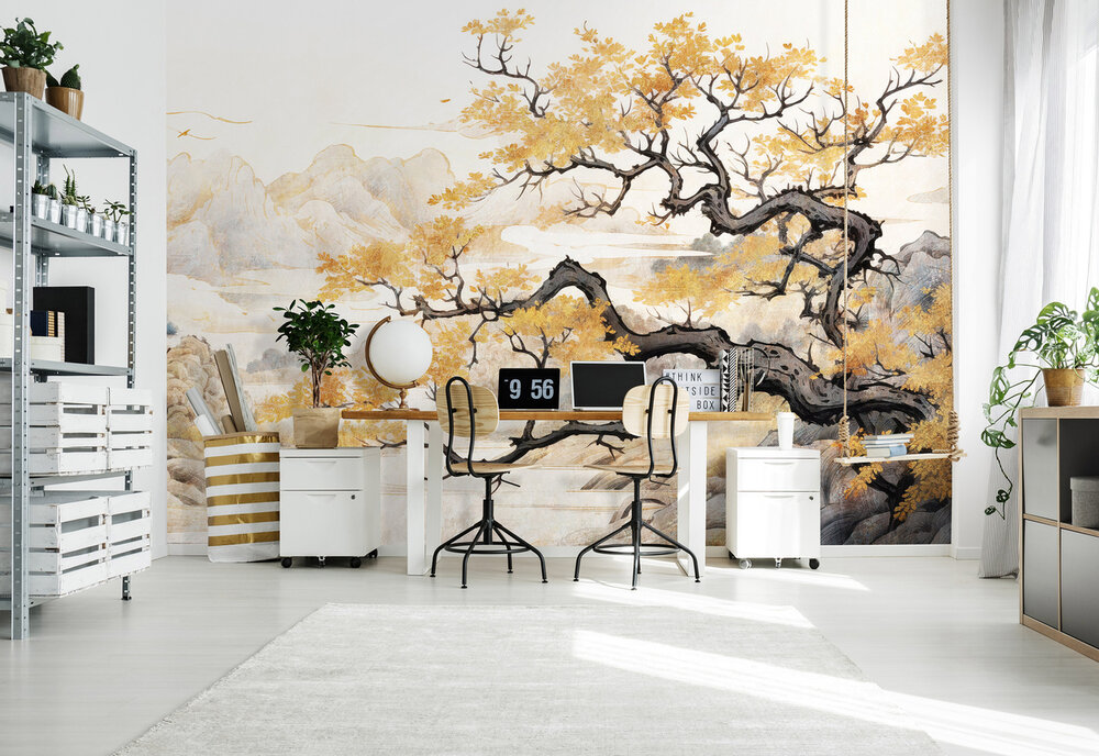 Herfstboom met uitzicht Fotobehang 15024