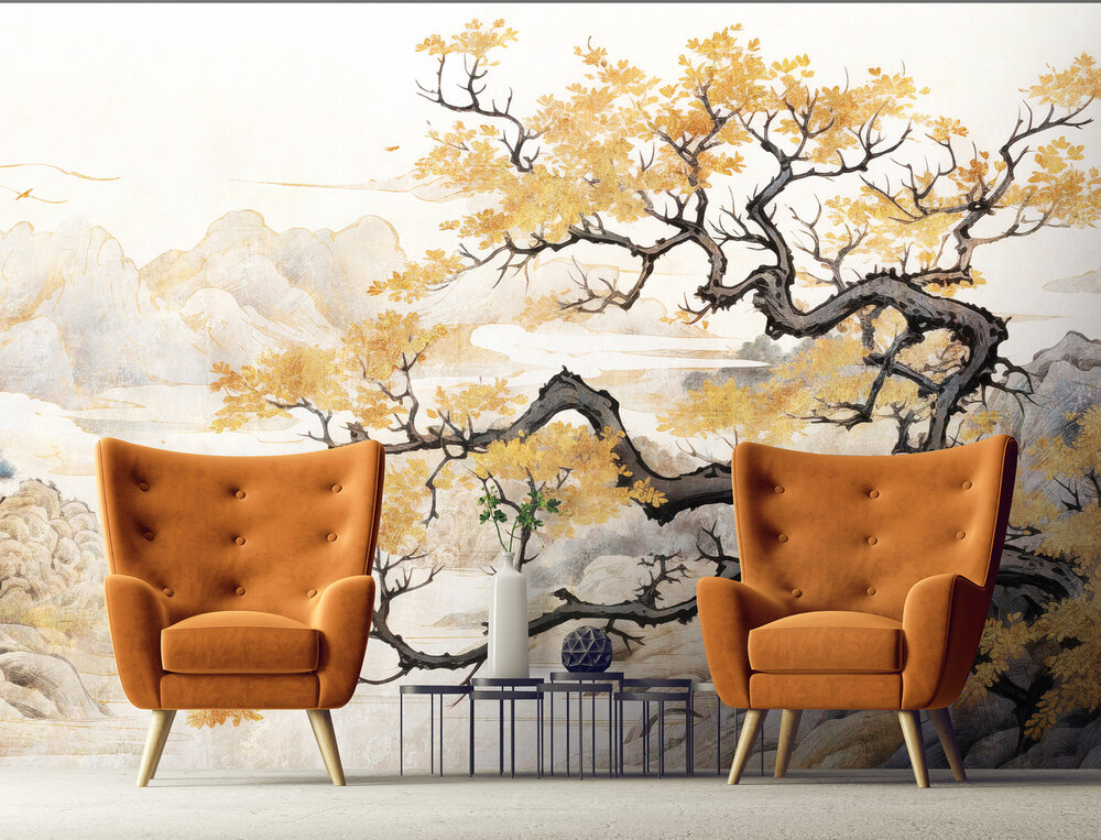 Herfstboom met uitzicht Fotobehang 15024