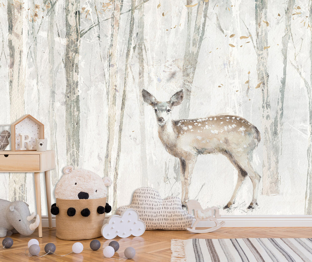 Hert in het bos Fotobehang 14911
