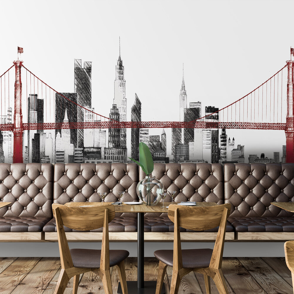 City Skyline Wall Mural 14355