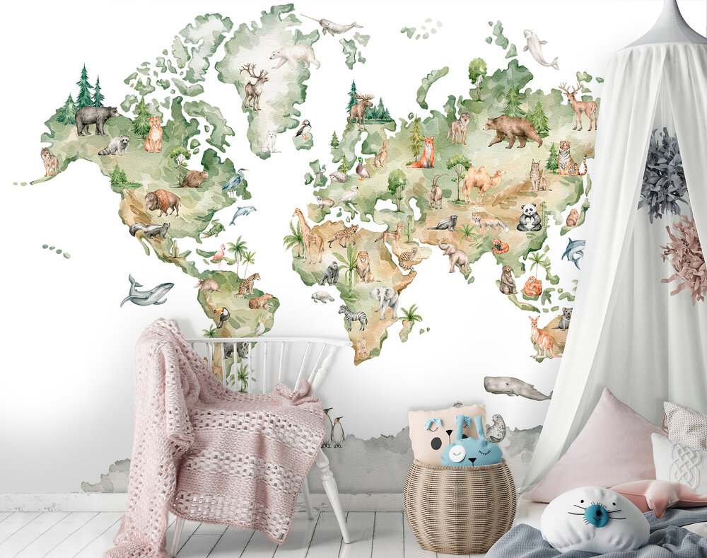 Wereldkaart Wall Mural 14188