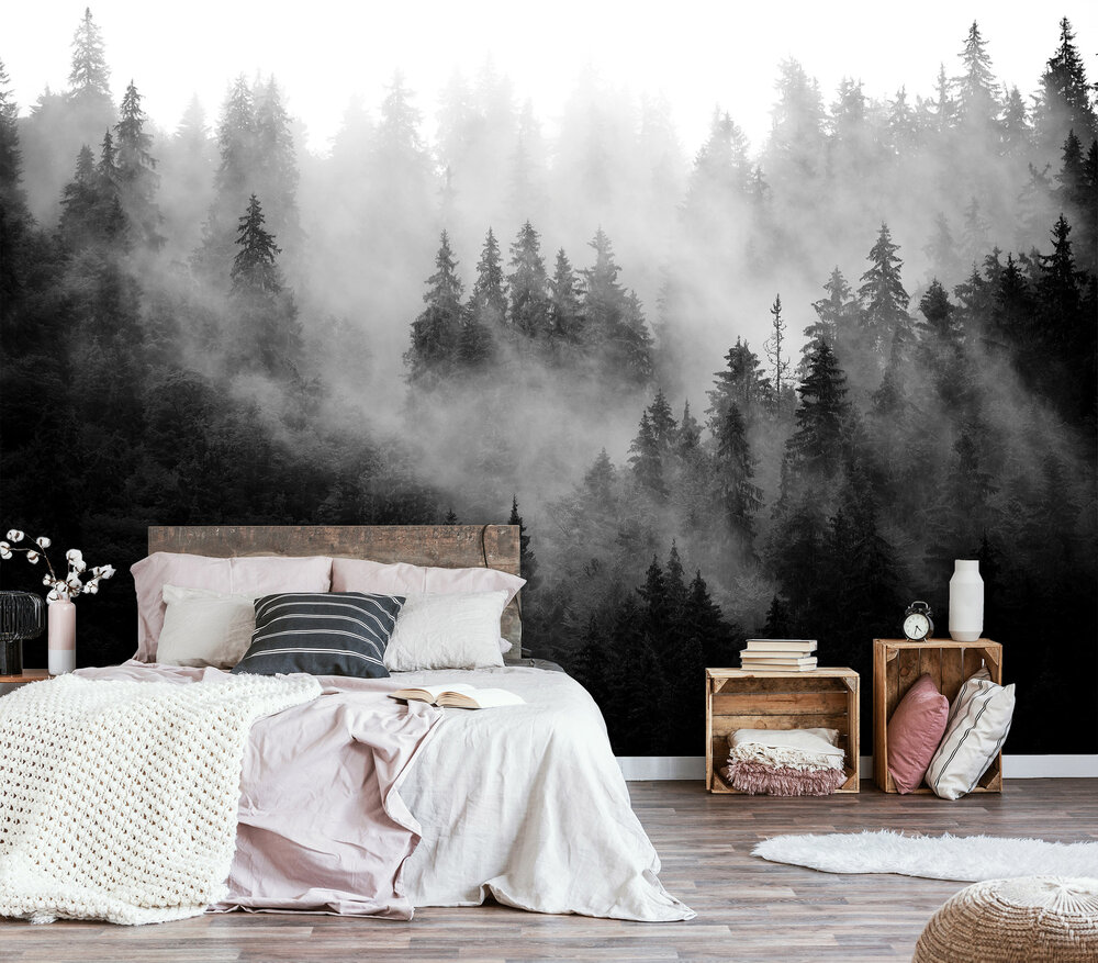 Foggy Forest Photo Wall Mural 13564P8