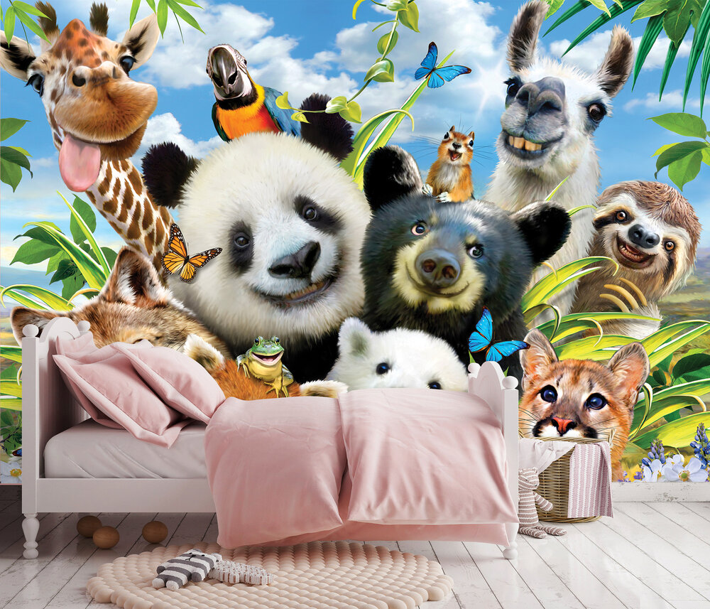 Dierentuin Selfie Fotobehang 12871P8