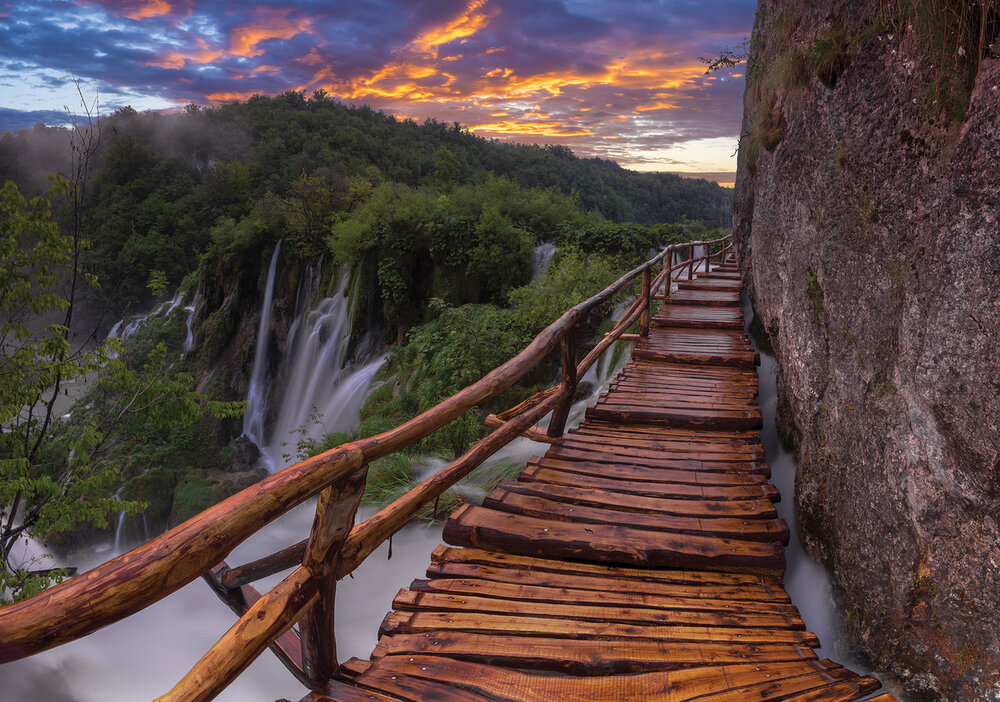 Walkway Waterfall Photo Wall Mural 11765P8