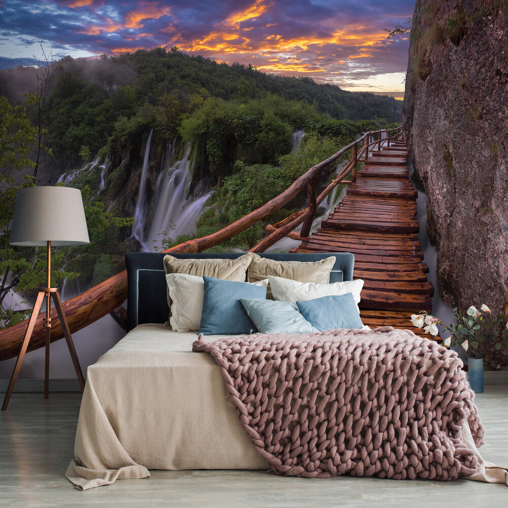 Walkway Waterfall Photo Wall Mural 11765P8