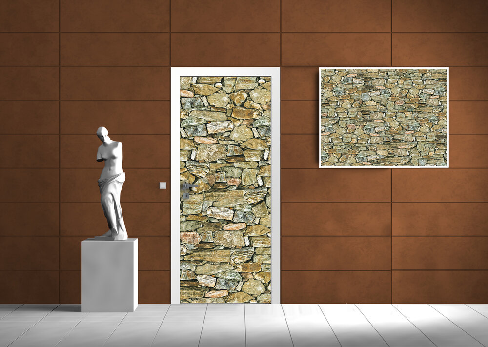 Stone Wall Rock Door Mural Photo Wallpaper 244VET