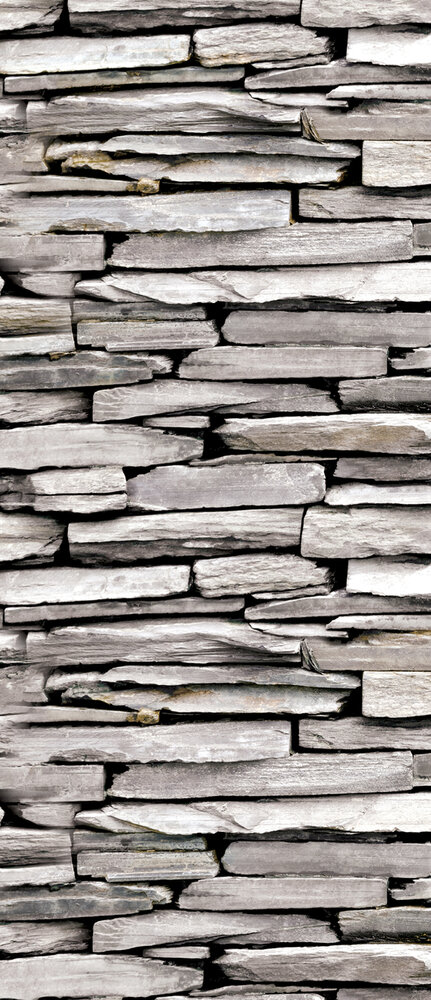Stone Brick Wall Wood Door Mural Photo Wallpaper 1539VET