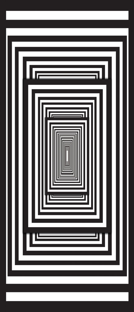 White and Black 3D Tunnel Door Mural Photo Wallpaper 2262VET