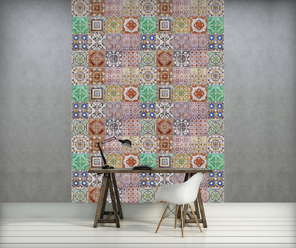 Colourful Tiles Photo Wall Mural 10858VEA