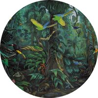 KEK Wallpaper Circle Small Tropical landscape green SC-022 (Free Glue Included!)