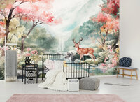 Hert in Bloesemvallei Fotobehang 15029