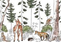 Dieren in het bos Fotobehang 14986