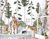Dieren in het bos Fotobehang 14986