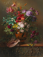 Stilleven met bloemen in een Griekse vaas: allegorie op de Lente RM70
