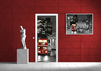 London and Red Double Decker Door Mural Photo Wallpaper 196VET