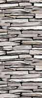 Stone Brick Wall Wood Door Mural Photo Wallpaper 1539VET