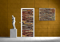 Colourful Brickwall Door Mural Photo Wallpaper 1537VET