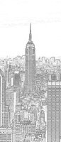 Black and White Sketch of City Door Mural Photo Wallpaper 10688VET