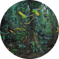 KEK Wallpaper Circle Tropical landscape green CK-022 (Free Glue Included!)