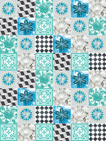 Blue Tiles Mosaic Photo Wall Mural 10702VEA