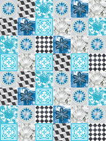 Blue Tiles Mosaic Photo Wall Mural 10707VEA