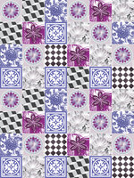 Purple Tiles Mosaic Photo Wall Mural 10708VEA