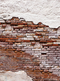 Tattered Old Red Brick Wall Photo Wall Mural 10182VEA