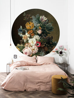 KEK Wallpaper Circle Golden age flowers CK-075 (Free Glue Included!)