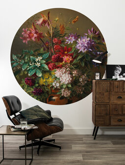 KEK Wallpaper Circle Golden age flowers CK-076 (Free Glue Included!)