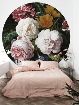 KEK Wallpaper Circle XL Golden age flowers BC-012 (Free Glue Included!)