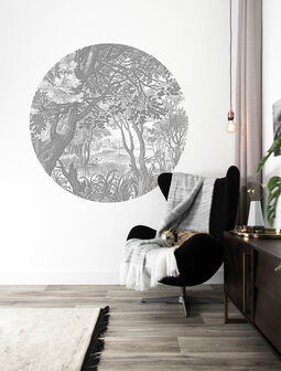 KEK Wallpaper Circle Small Engraved landscapes SC-044 (Free Glue Included!)