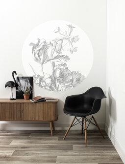 KEK Wallpaper Circle Small Engraved flowers SC-059 (Free Glue Included!)