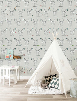 KEK Wallpaper Zebra grey WP-126 (Free Glue Included!)