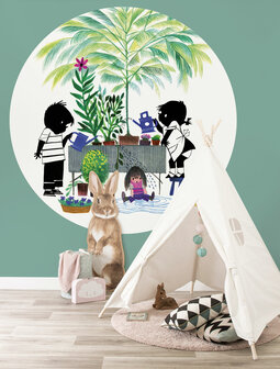 KEK Wallpaper Circle Jip &amp; Janneke Gardening CK-082 (Free Glue Included!)