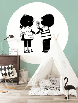 KEK Wallpaper Circle Jip &amp; Janneke Flower CK-084 (Free Glue Included!)