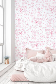 KEK Amsterdam Birds &amp; Blossom pink WP.376