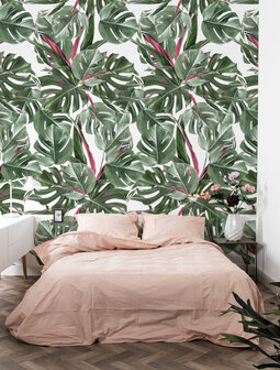 KEK Monstera pink &amp; white WP-582 (Free Glue Included!)