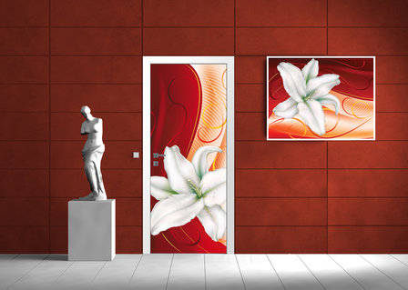 Lily Hearts Art Abstract Door Mural Photo Wallpaper 301VET