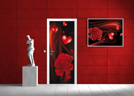 Red Hearts Art Abstract Door Mural Photo Wallpaper 300VET