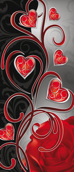 Red Hearts Art Abstract Door Mural Photo Wallpaper 303VET