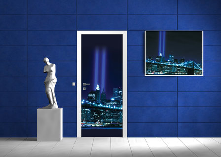 New York City Skyline Urban Bridge Door Mural Photo Wallpaper 134VET