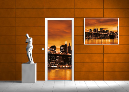 New York Brooklyn Bridge City Door Mural Photo Wallpaper 228VET