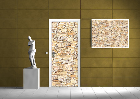 Stone Wall Rock Door Mural Photo Wallpaper 246VET